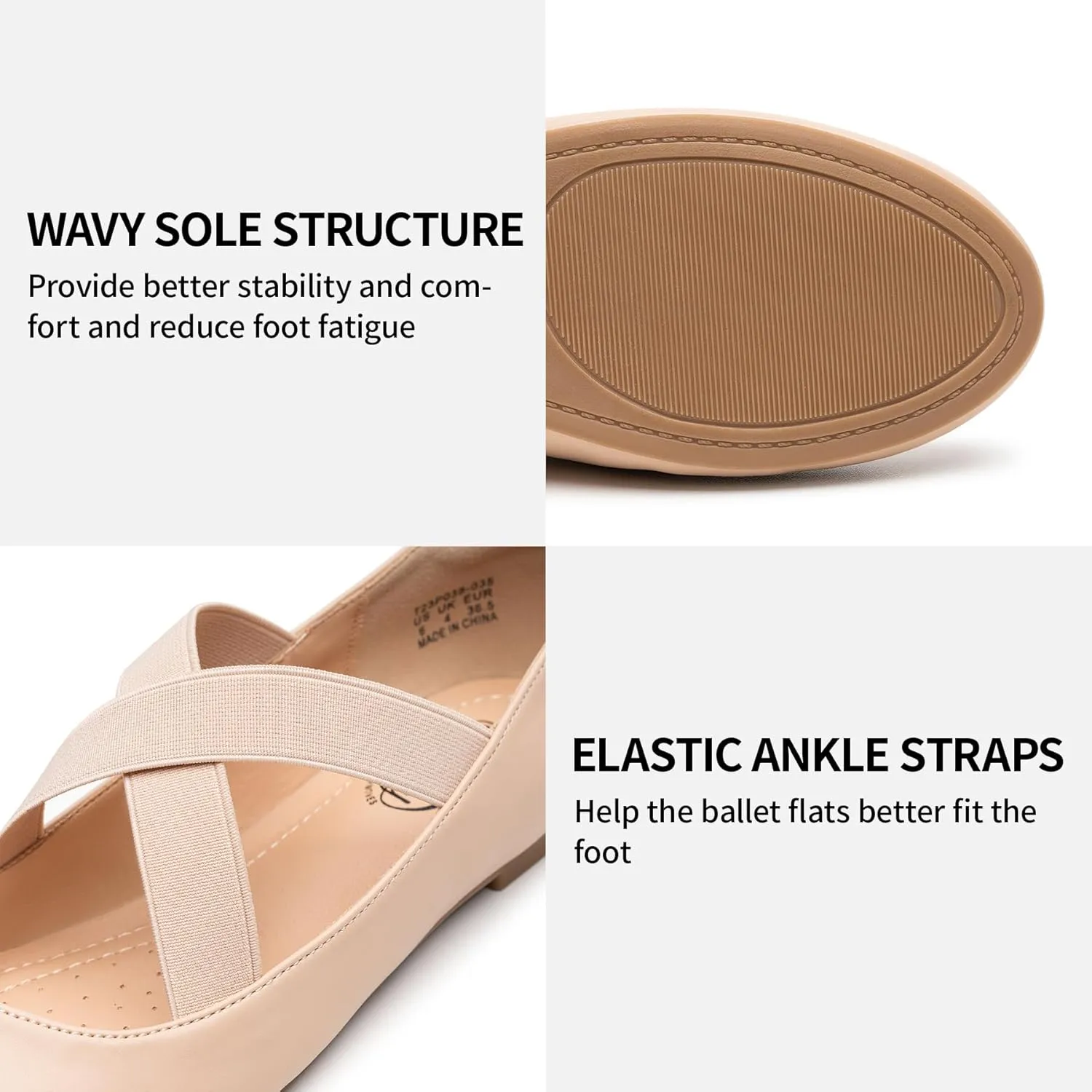 Trary Black Ballet Flats - Ankle Strap Mary Jane Shoes, Wide Width Women's Flats for Dressy Occasions