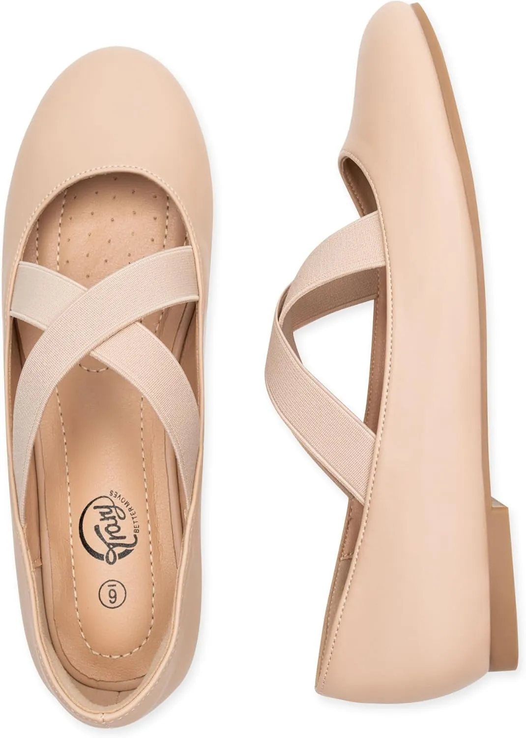 Trary Black Ballet Flats - Ankle Strap Mary Jane Shoes, Wide Width Women's Flats for Dressy Occasions