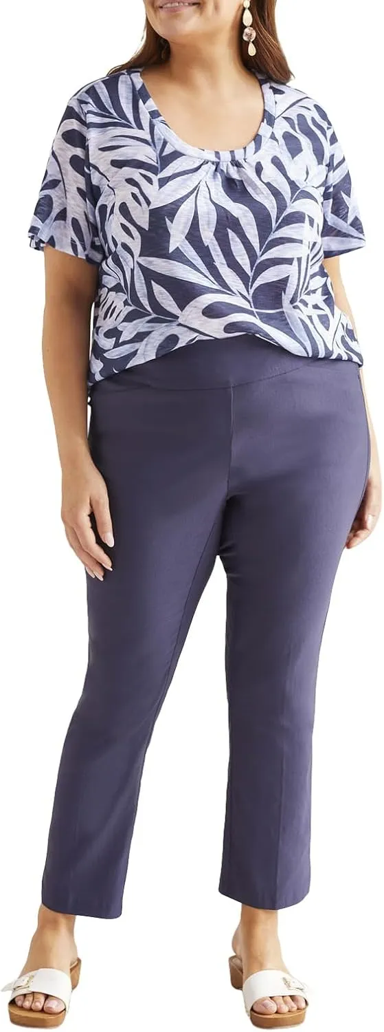 Tribal Women's Performance Stretch Pull on Slimming Ankle Pants