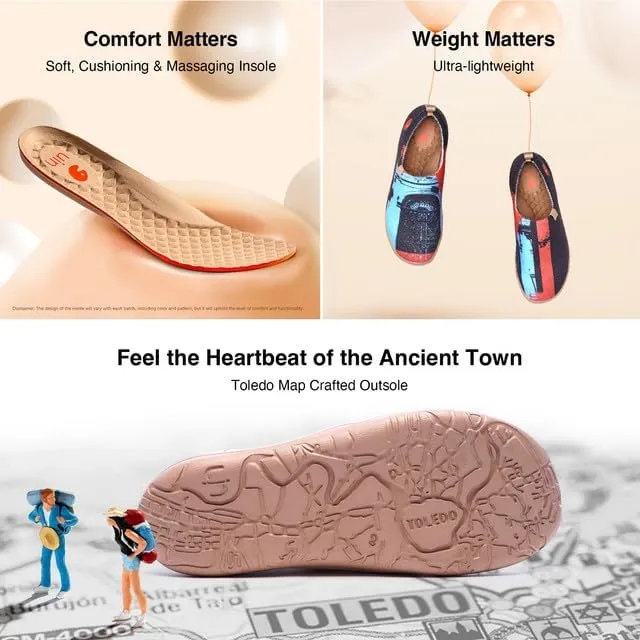 UIN Men's Art Travel Shoes Slip On Casual Wool Cozy Loafers Lightweight Comfort Fashion Sneaker Toledo Ⅰ