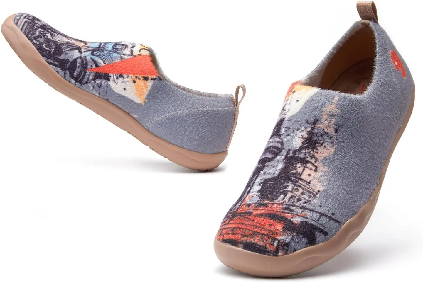 UIN Men's Art Travel Shoes Slip On Casual Wool Cozy Loafers Lightweight Comfort Fashion Sneaker Toledo Ⅰ
