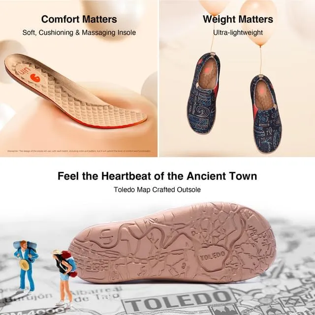 UIN Men's Art Travel Shoes Slip On Casual Wool Cozy Loafers Lightweight Comfort Fashion Sneaker Toledo Ⅰ