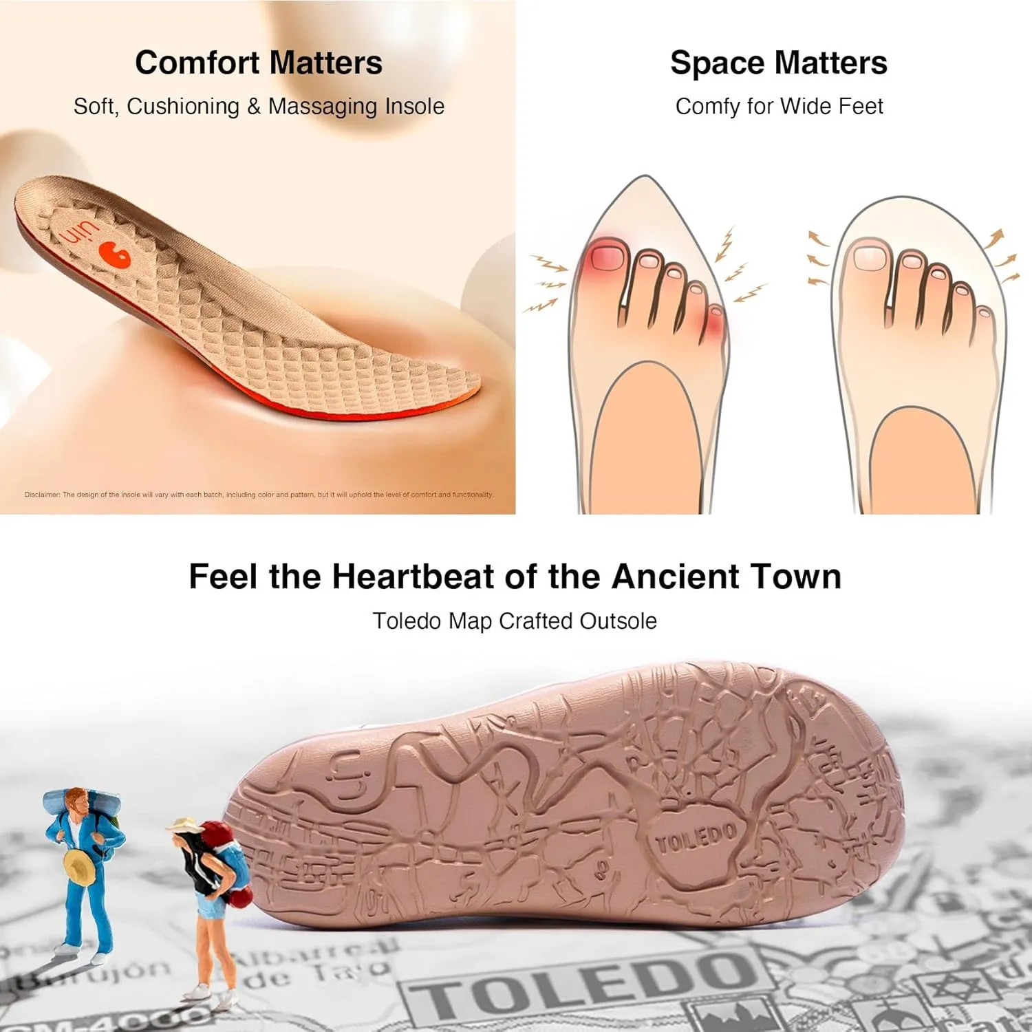 UIN Men's Art Travel Shoes Slip On Casual Wool Cozy Loafers Lightweight Comfort Fashion Sneaker Toledo Ⅰ
