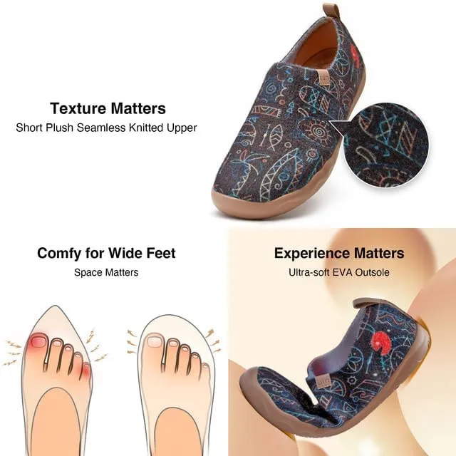 UIN Men's Art Travel Shoes Slip On Casual Wool Cozy Loafers Lightweight Comfort Fashion Sneaker Toledo Ⅰ