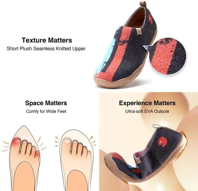 UIN Men's Art Travel Shoes Slip On Casual Wool Cozy Loafers Lightweight Comfort Fashion Sneaker Toledo Ⅰ