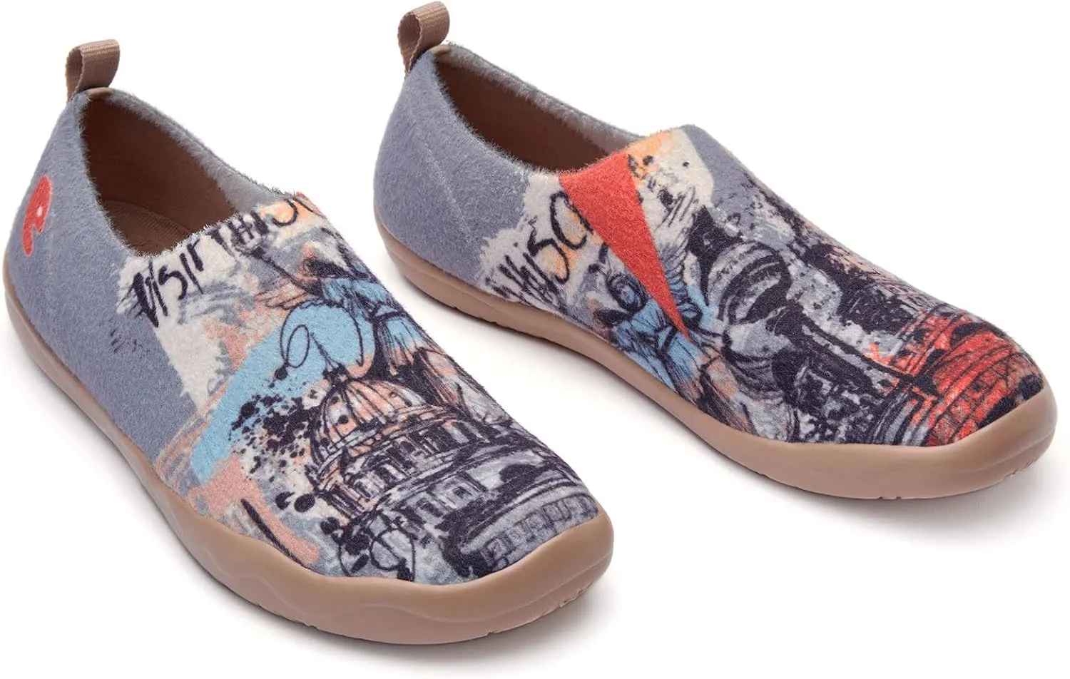 UIN Men's Art Travel Shoes Slip On Casual Wool Cozy Loafers Lightweight Comfort Fashion Sneaker Toledo Ⅰ