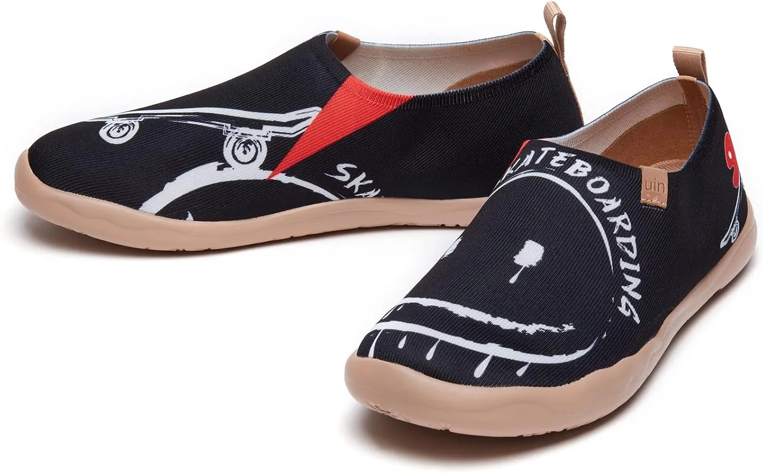 UIN Men's Walking Travel Shoes Slip On Canvas Casual Loafers Lightweight Comfort Fashion Sneaker Happy Doggies