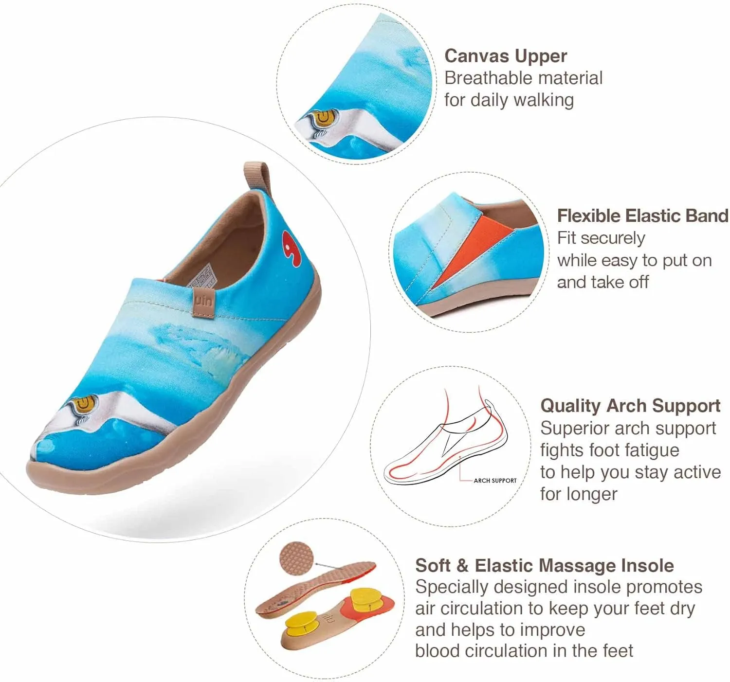 UIN Women's Art Travel Shoes Slip On Casual Cozy Loafers Lightweight Comfort Fashion Sneaker Toledo Ⅰ