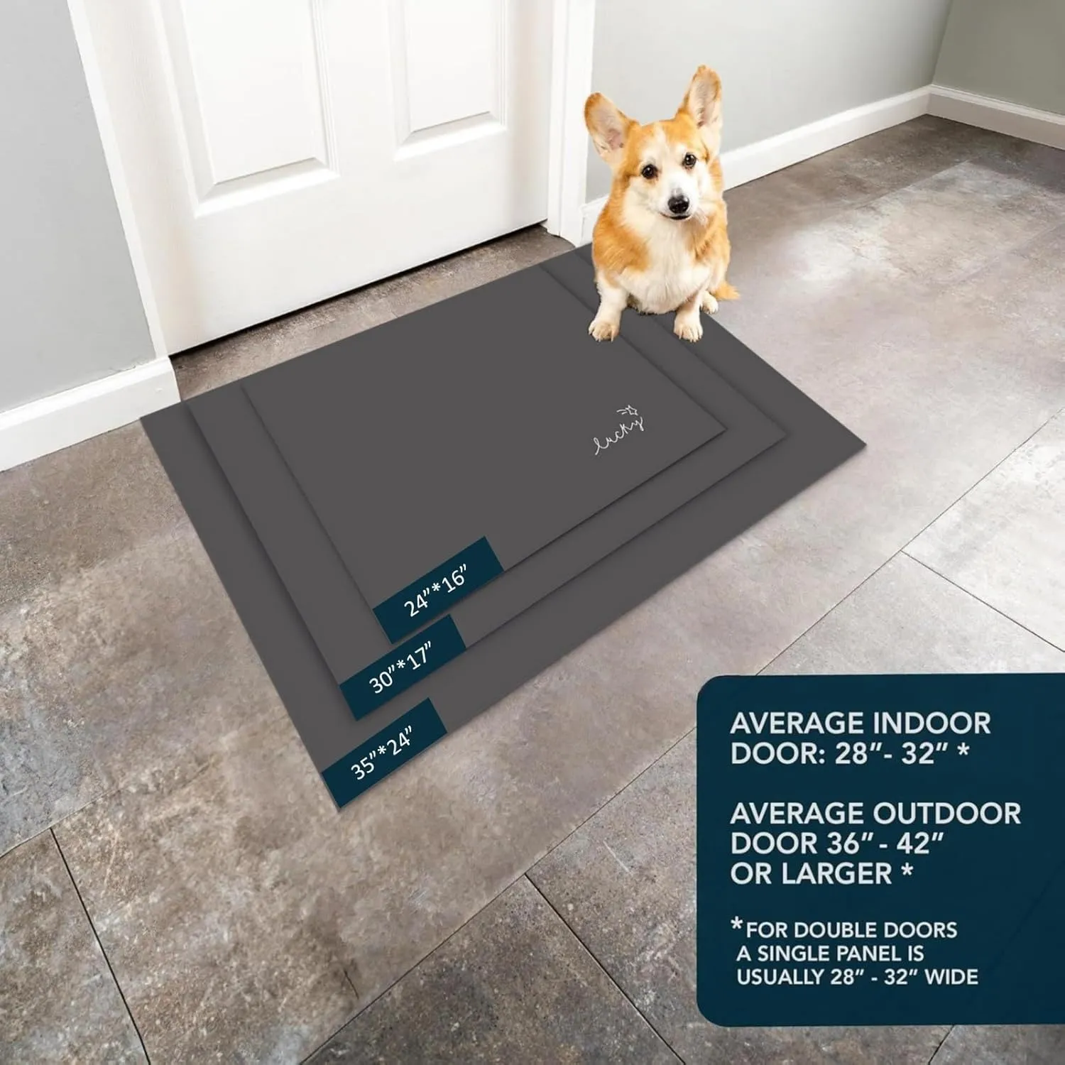 Ultra Thin Door Mat Indoor Entrance, 1/10 in Thin Door Mats for Inside Entry, Non-Slip Rubber Backing Washable Doormat, Fade Resistant, Absorbent, Low Profile Dirt Trapper, 35"X24",Black