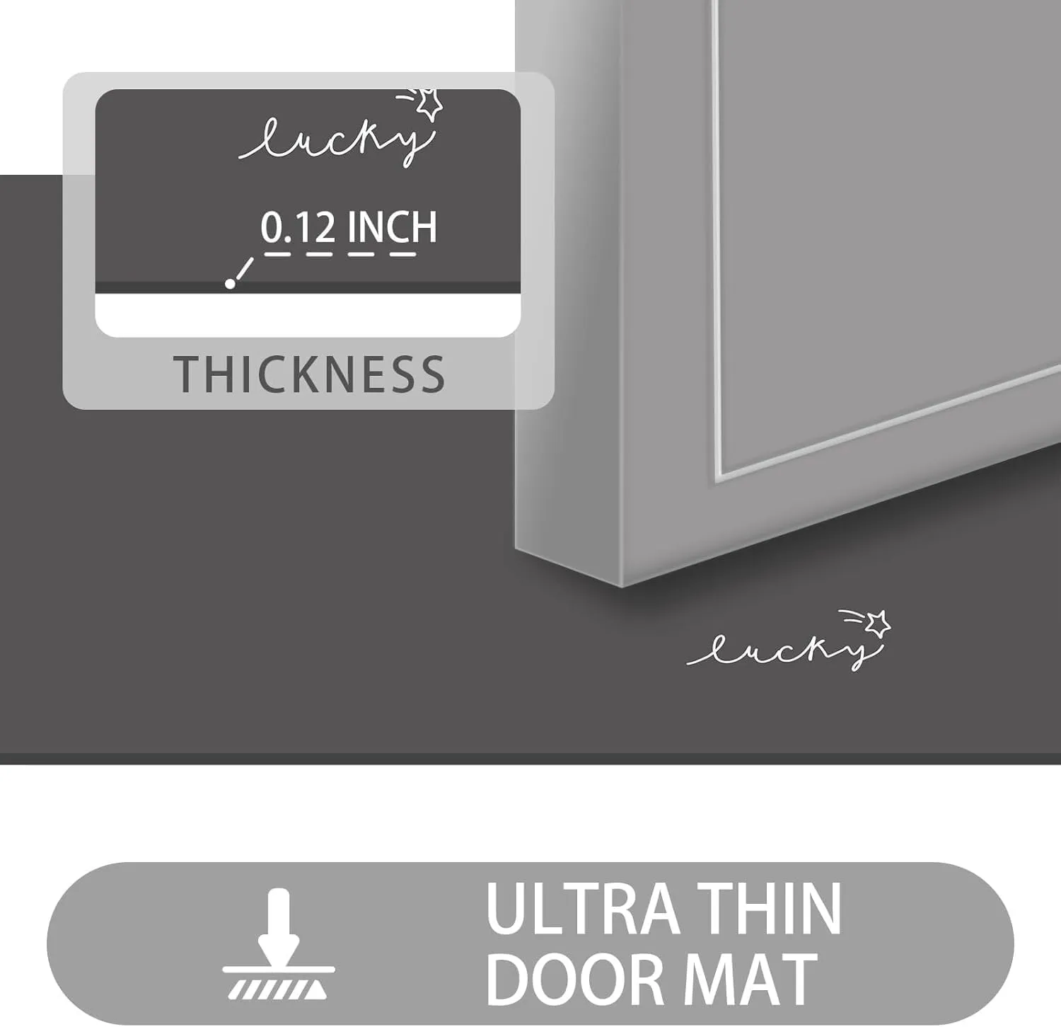 Ultra Thin Door Mat Indoor Entrance, 1/10 in Thin Door Mats for Inside Entry, Non-Slip Rubber Backing Washable Doormat, Fade Resistant, Absorbent, Low Profile Dirt Trapper, 35"X24",Black