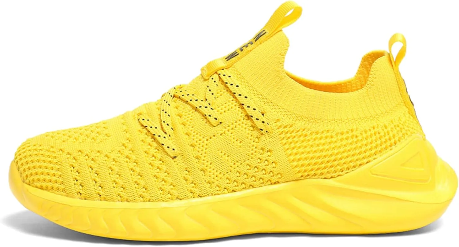 UMANPOO Kids Running Shoes Boys Girls Barefoot Slip On Sneakers Casual Walking Tennis Athletic Gym Sock Shoes Non Slip