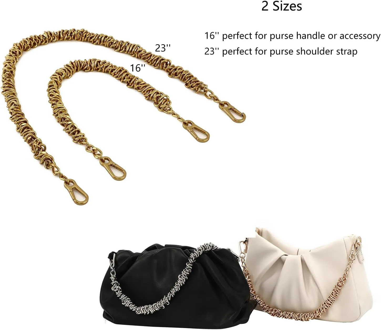 Unique Metal Bag Chains Purse Handles Shoulder Strap Replacement Accessories Charms for Handbags(Antique Gold 16 Inch)