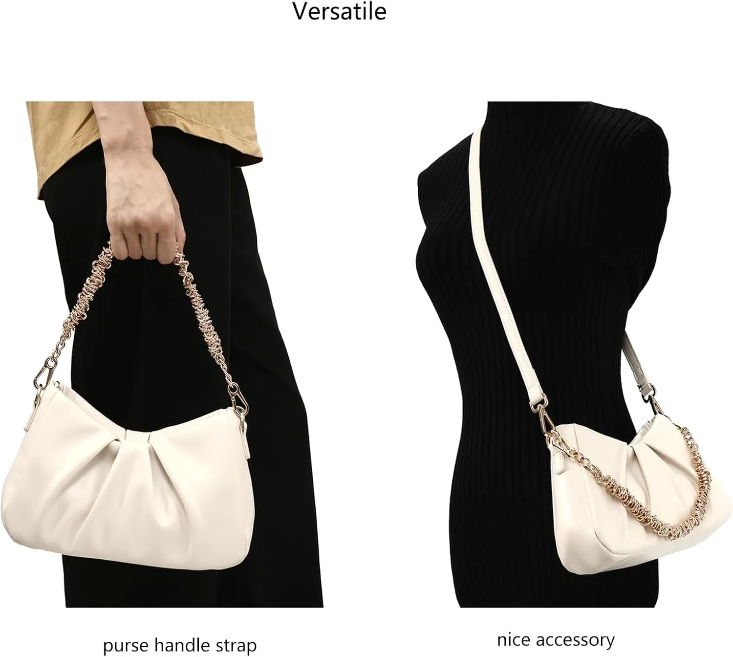 Unique Metal Bag Chains Purse Handles Shoulder Strap Replacement Accessories Charms for Handbags(Antique Gold 16 Inch)