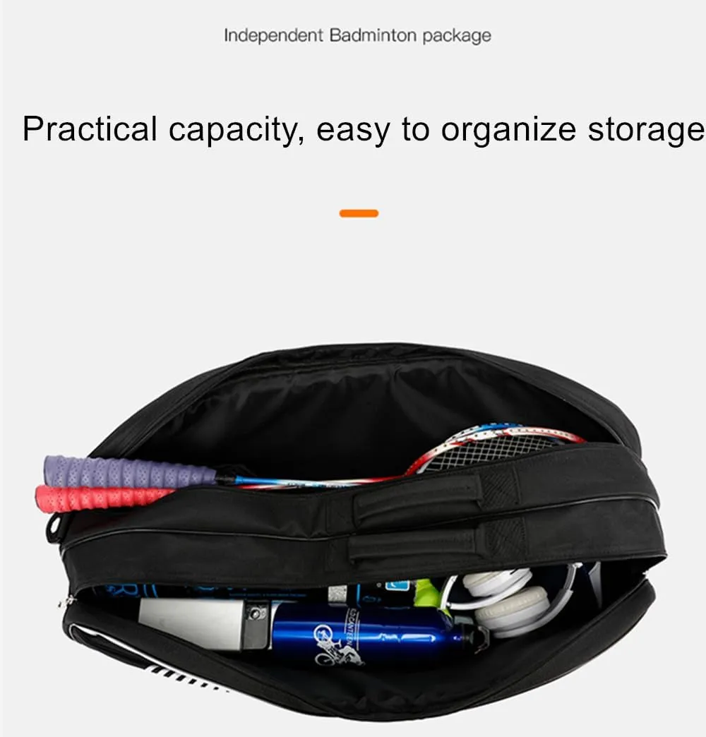 UNISTRENGH 3 Racket Tennis Bag Attached Adjustable Detachable Shoulder Strap, Unisex Super Roomy Lightweight Waterproof Racquet Bag for Tennis, Badminton