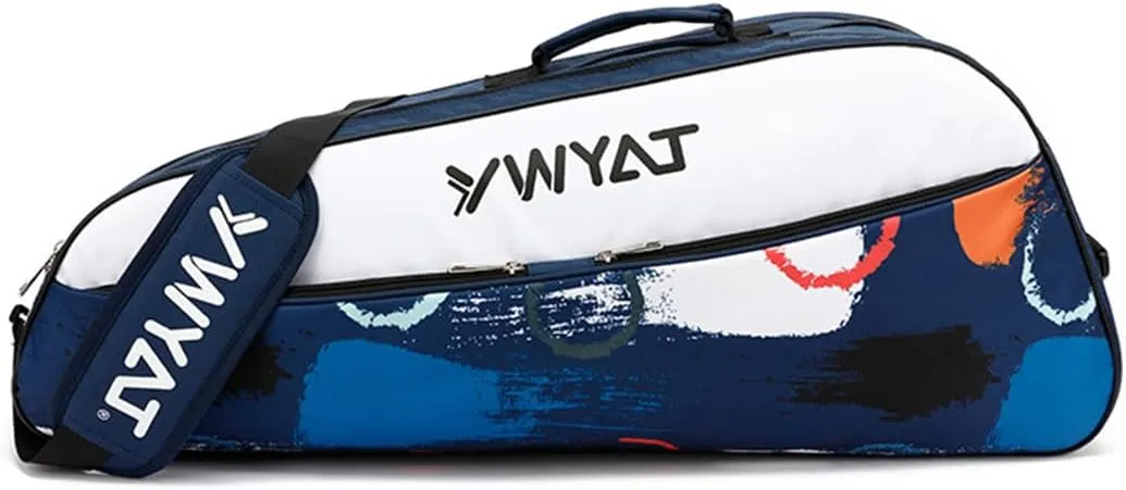 UNISTRENGH 3 Racket Tennis Bag Attached Adjustable Detachable Shoulder Strap, Unisex Super Roomy Lightweight Waterproof Racquet Bag for Tennis, Badminton