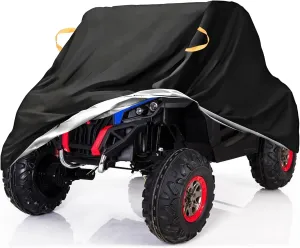 UTV Cover, Side by Side Covers Waterproof Heavy-Duty All Weather Protection, Full Cover Compatible with Can Kawasaki CFMOTO RZR Talon Honda Pioneer Polaris Ranger,Cool utv accessories (2-3 seater)