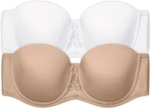 Vanity Fair Women's Beauty Back Smoothing Strapless Bra, 4-Way Stretch Fabric, Lightly Lined Cups Up to H