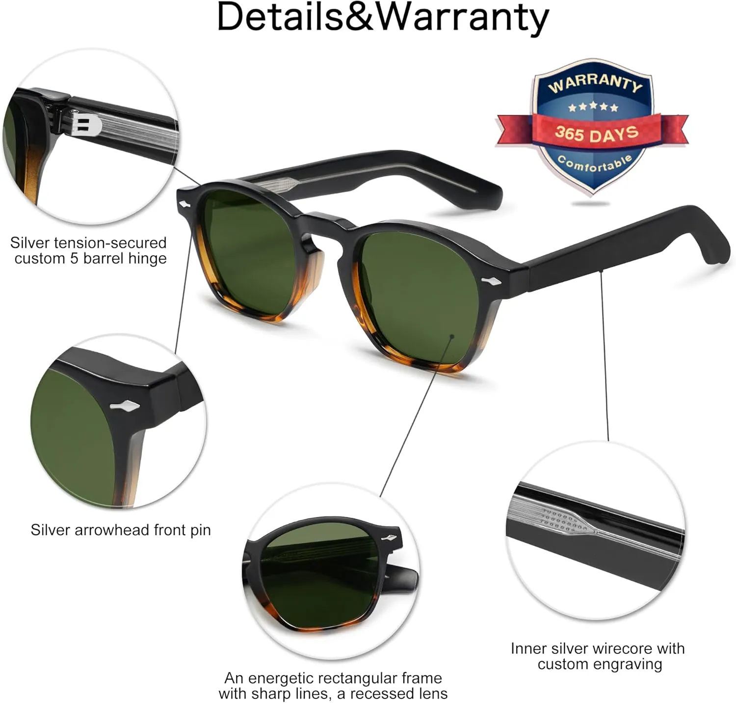 VANLINKER Retro Small Square Sunglasses for Men Women Thin Cube Shades Vintage Slim Frames Intellectual Style VL9774