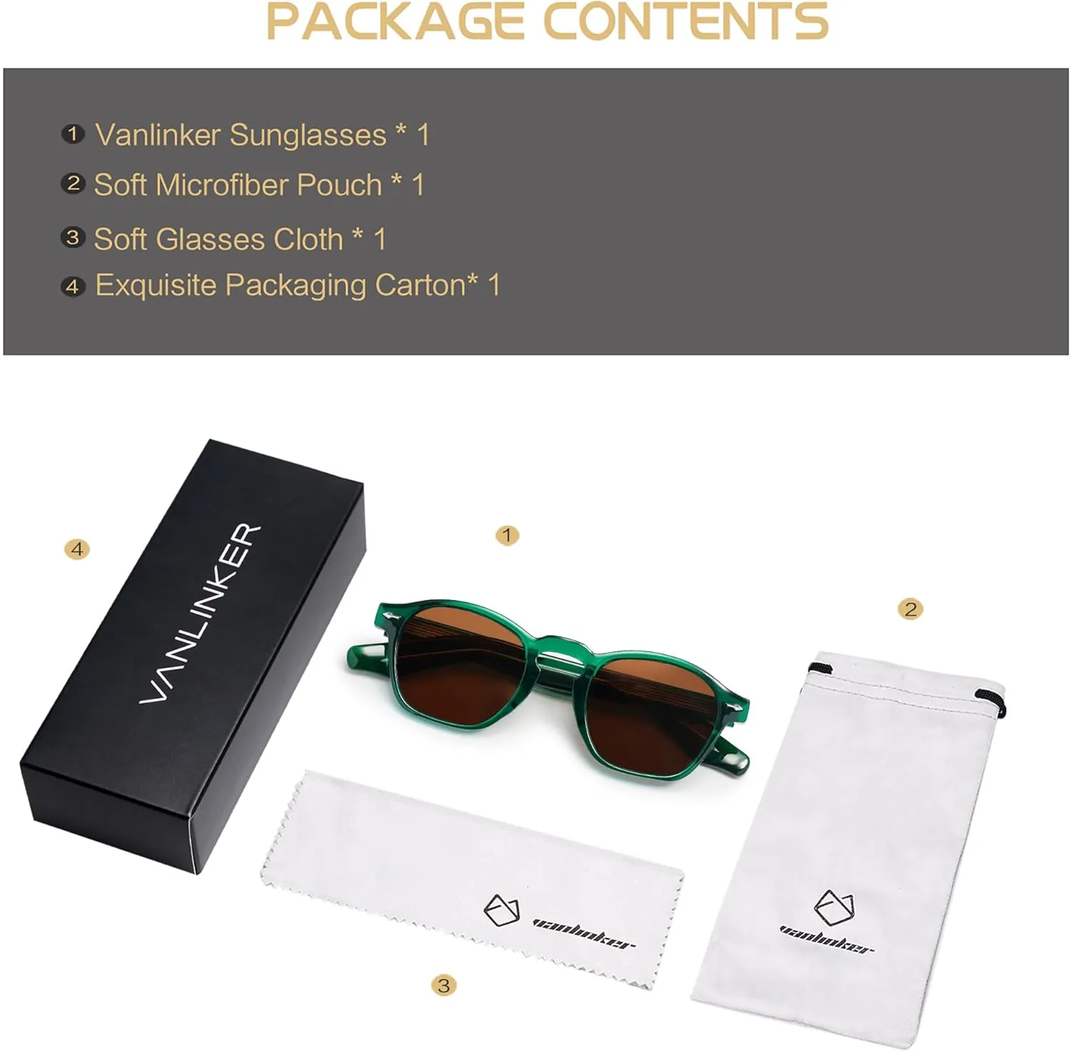 VANLINKER Retro Small Square Sunglasses for Men Women Thin Cube Shades Vintage Slim Frames Intellectual Style VL9774