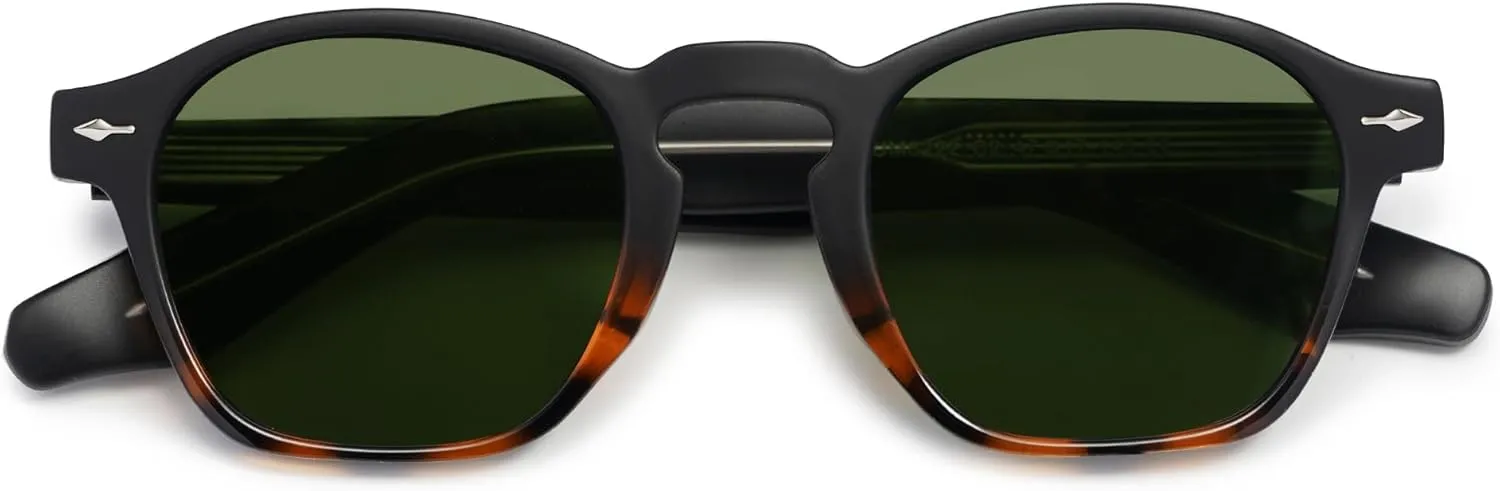 VANLINKER Retro Small Square Sunglasses for Men Women Thin Cube Shades Vintage Slim Frames Intellectual Style VL9774
