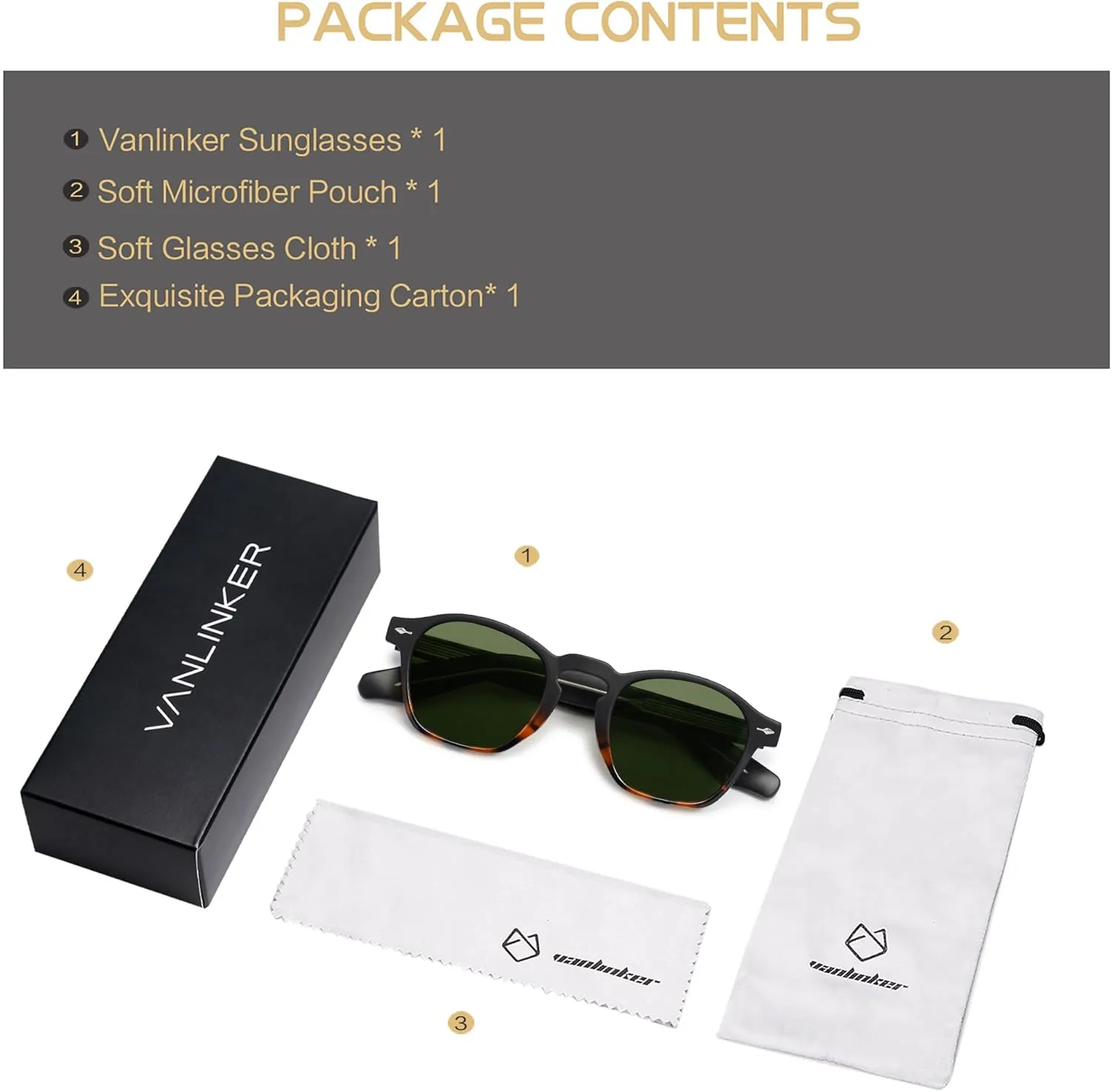 VANLINKER Retro Small Square Sunglasses for Men Women Thin Cube Shades Vintage Slim Frames Intellectual Style VL9774