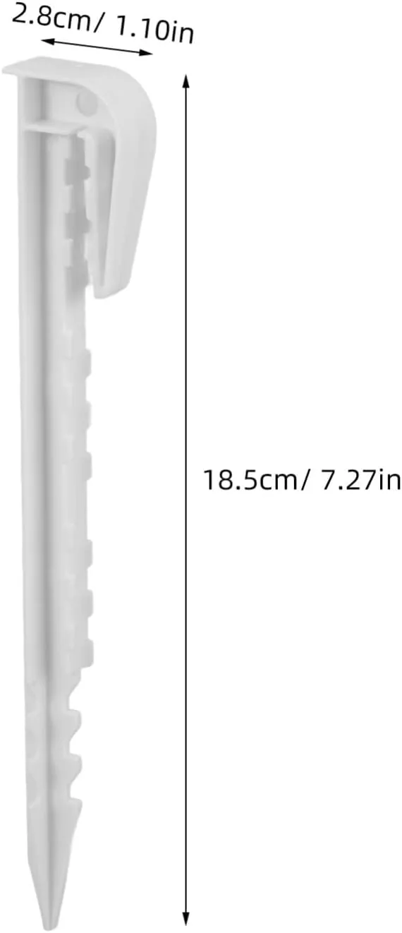 VANZACK 20 Pack Plastic Ground Stakes Tent Accessories for Tarp Easy Setup Hook