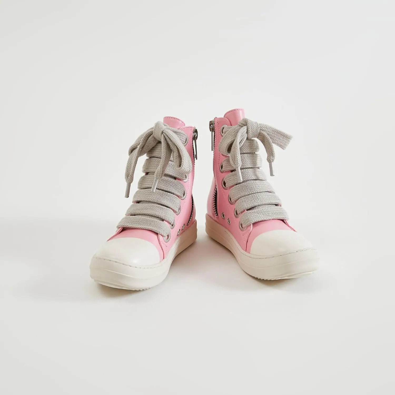 Vertundy Womens Platform High Top Sneakers X-Wide Lace Up Fashion Zipper Pu Leather Round Toe Comfortable Sneaker Shoes