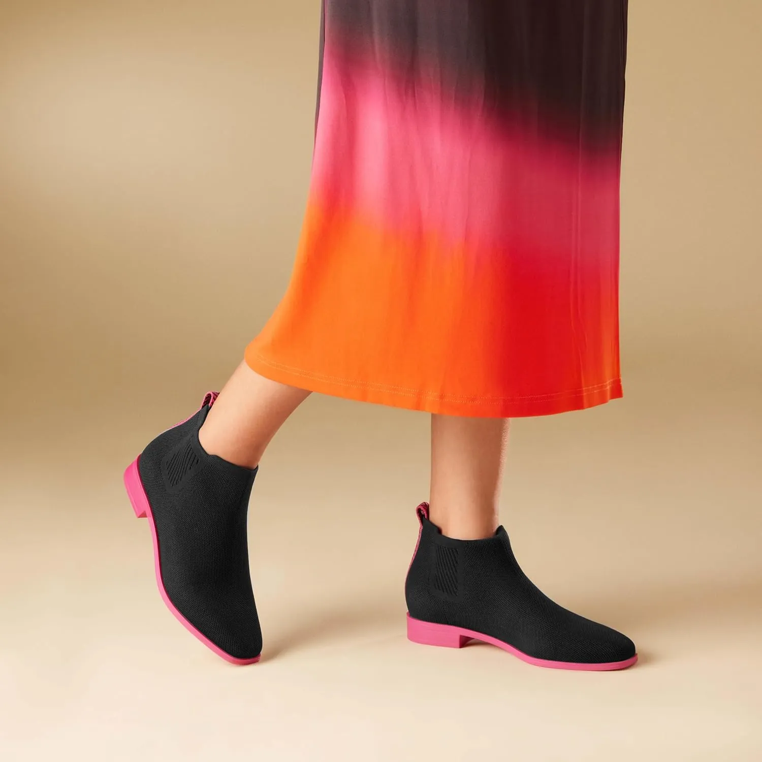 VIVAIA Ryan Pro Women's Ankle Boots Pull on Chelsea Slip on Short Square-toe Booties Lady Dress Blazer Skirt Jeans Winter Fall Water Repellent Ankle Boots