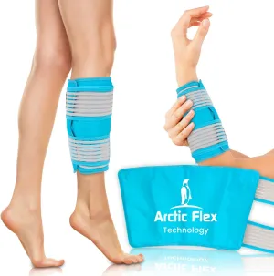 Vive Calf & Shin Ice Pack Wrap (Single) - Extra Strength Hot & Cold Therapy for Shin Splints & Leg Pain - Adjustable Compression Straps to Stay In Place - Flexible When Frozen with 30  Minutes of Cold