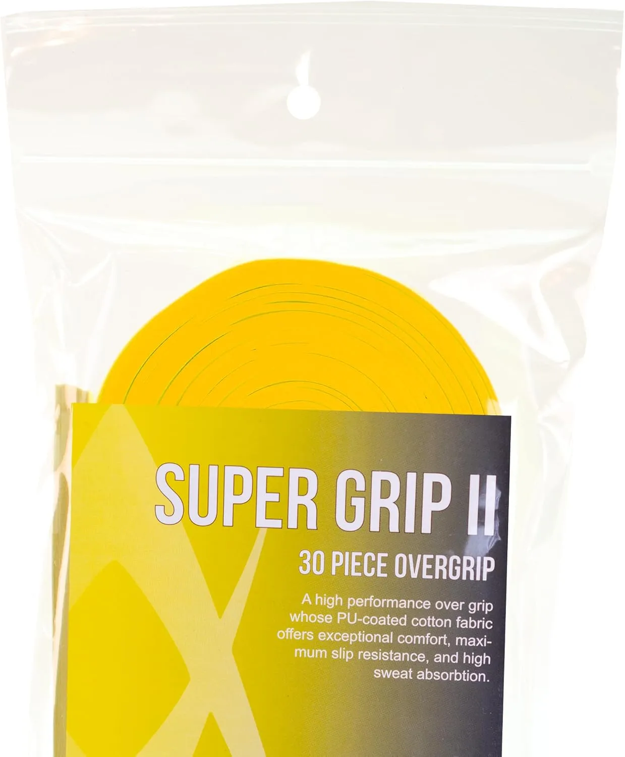 VOLKL SUPER GRIP II | Cotton | Overgrip | High Performance Tennis Grip (Yellow, 30 pack)