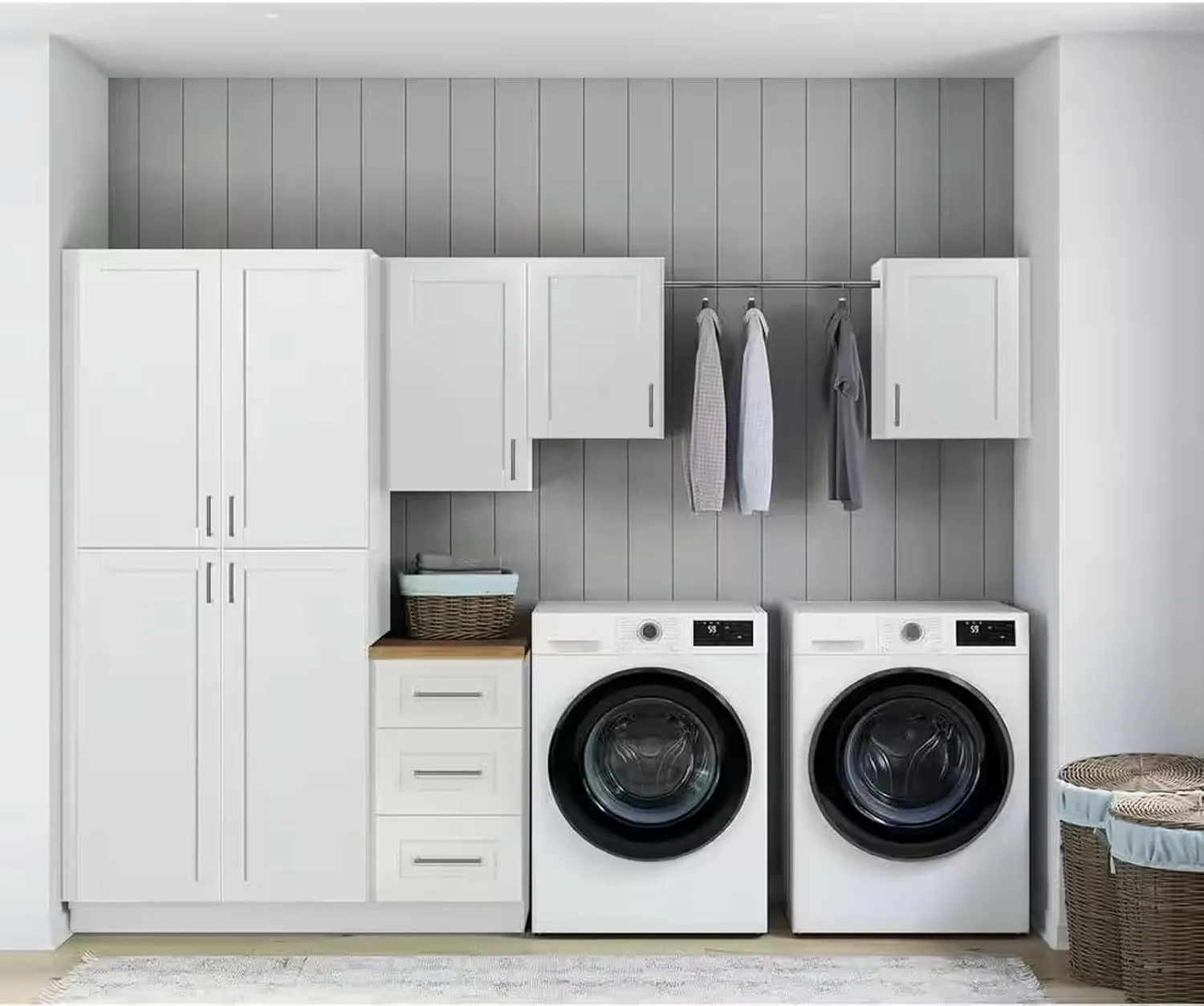 Wall Kitchen Cabinet, RTA Kitchen Cabinets, White Shaker Cabinet, Wall Mounted, RTA Upper Cabinet, Modern for Kitchen and Bathroom with Door, WCWS-W1530