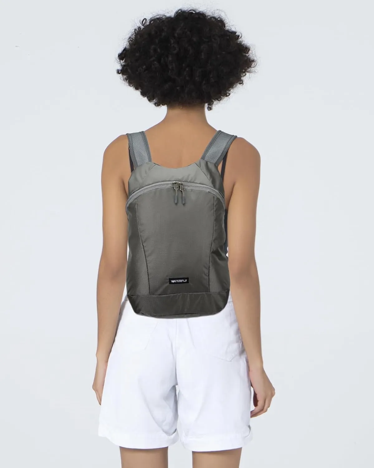 WATERFLY Foldable Lightweight Hiking Backpack: 15L Packable Traveling Daypack Men Women Ultralight Thin Casual Day Pack Bag for Outdoor Sports Camping Beach Park (Gray)