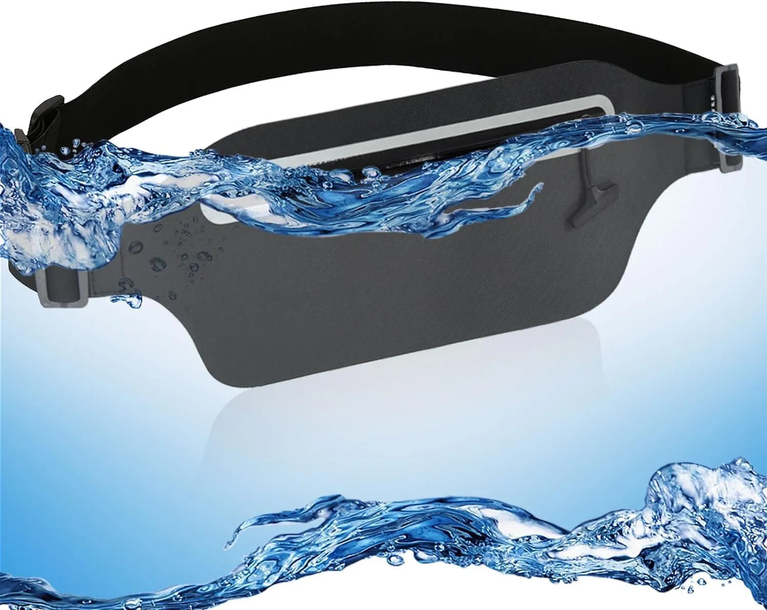 Waterproof Fanny Pack Women for Swimming Running Belt Bag Men Waist Bag Kids, Slim Hiking Waist Pack GYM Runners Exercise Workout Beach Kayaking Water Sports Dry Bags Cell Phone Pouch Black