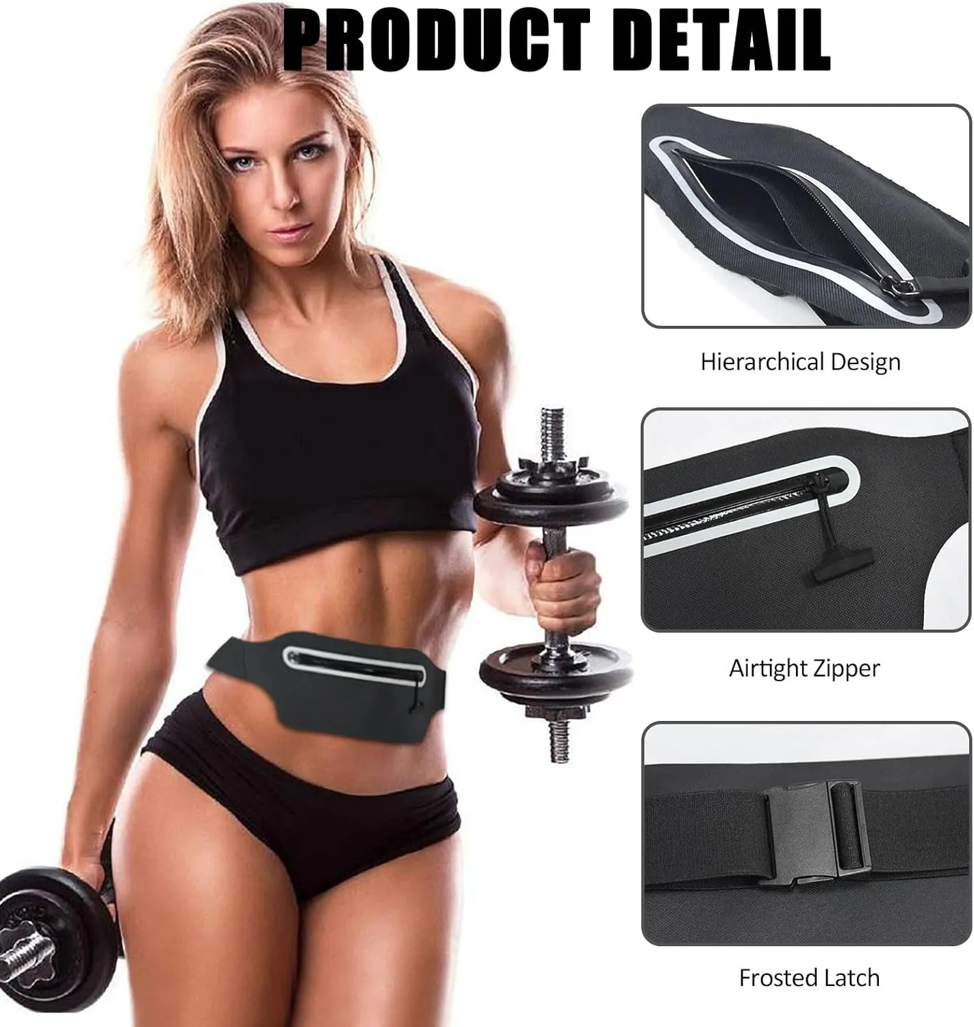 Waterproof Fanny Pack Women for Swimming Running Belt Bag Men Waist Bag Kids, Slim Hiking Waist Pack GYM Runners Exercise Workout Beach Kayaking Water Sports Dry Bags Cell Phone Pouch Black