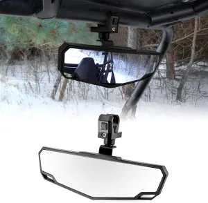 WeiSen UTV 1.5-2" Round Roll Bar Center Rear View Mirror, Adjustable Super Wide Angle Convex Mirror Compatible with Polaris RZR Ranger Maverick X3 Talon Teryx Mule Pioneer