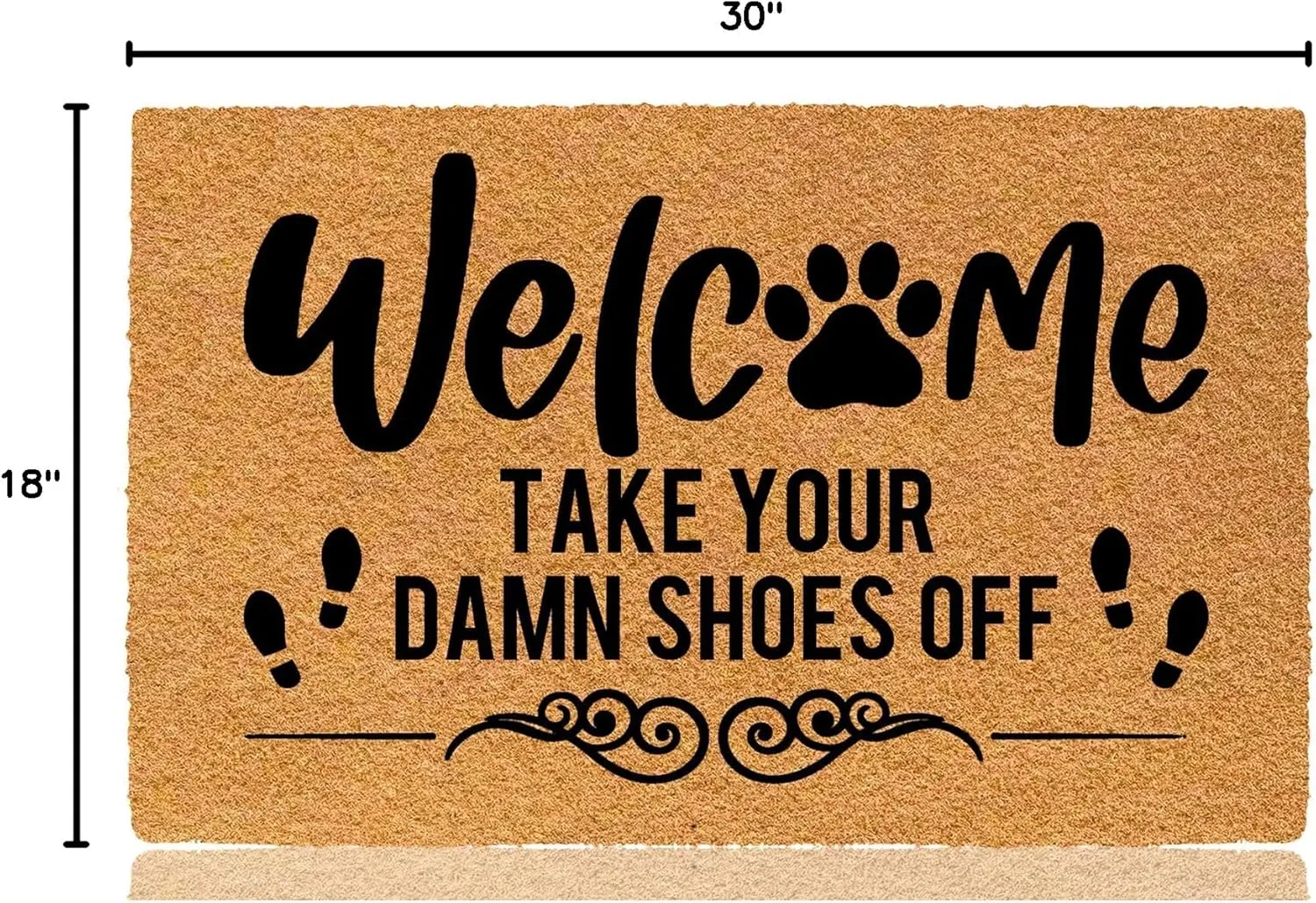 Welcome Take Your Damn Shoes Off 30"x18" Thin Door Mats for Inside Entry Funny Doormats for Outdoor Entrance Home, Welcome Mat Indoor Non Slip with Rubber Backing