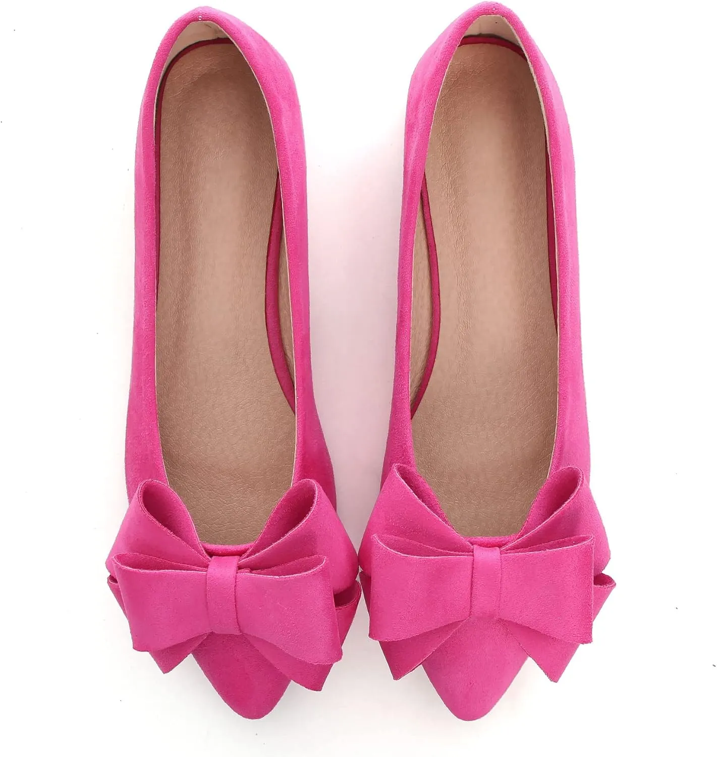 WENJIAZHIZHI Flat Dress Shoes Women Comfortable Ballet Flats Slip On Pearls Knot Dressy Shoes Pointed Toe