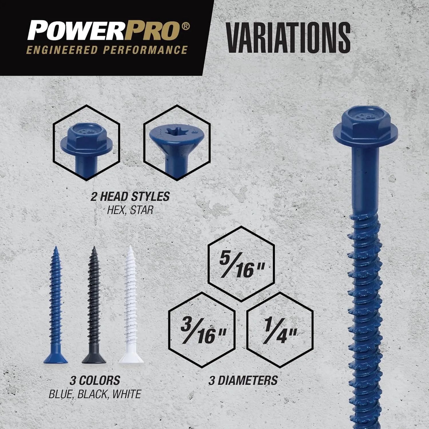 White Flat-Head Concrete Screw Anchors (1/4" x 1-1/4") - 100 pc