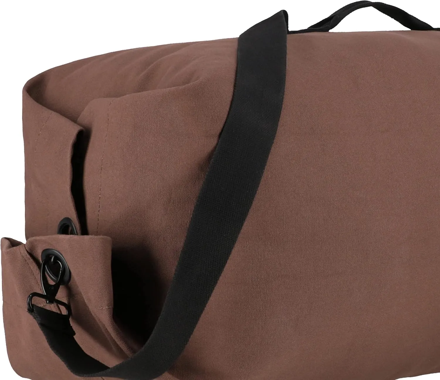 WHITEDUCK Top Load Canvas Folding Duffel Bag, Water Resistant Army Style Shoulder Bag for Men and Women- Gym, Sports, Travel, Hiking, Camping, Backpacking (Extra Large 30" x 50",Brown)