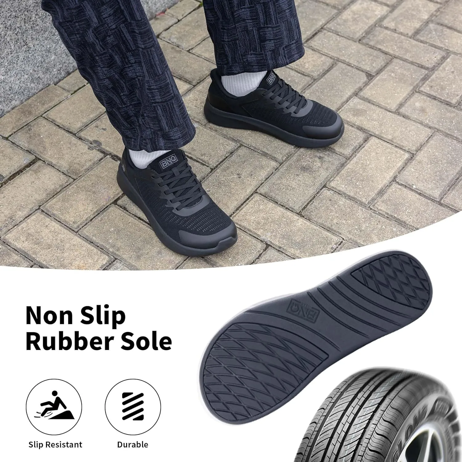 Wide Toe Box Mens Slip On Walking Shoes with Arch Support Casual Dress Shoes Fashion Tennis Sneaker for Business Work Ourdoors Size 7-12