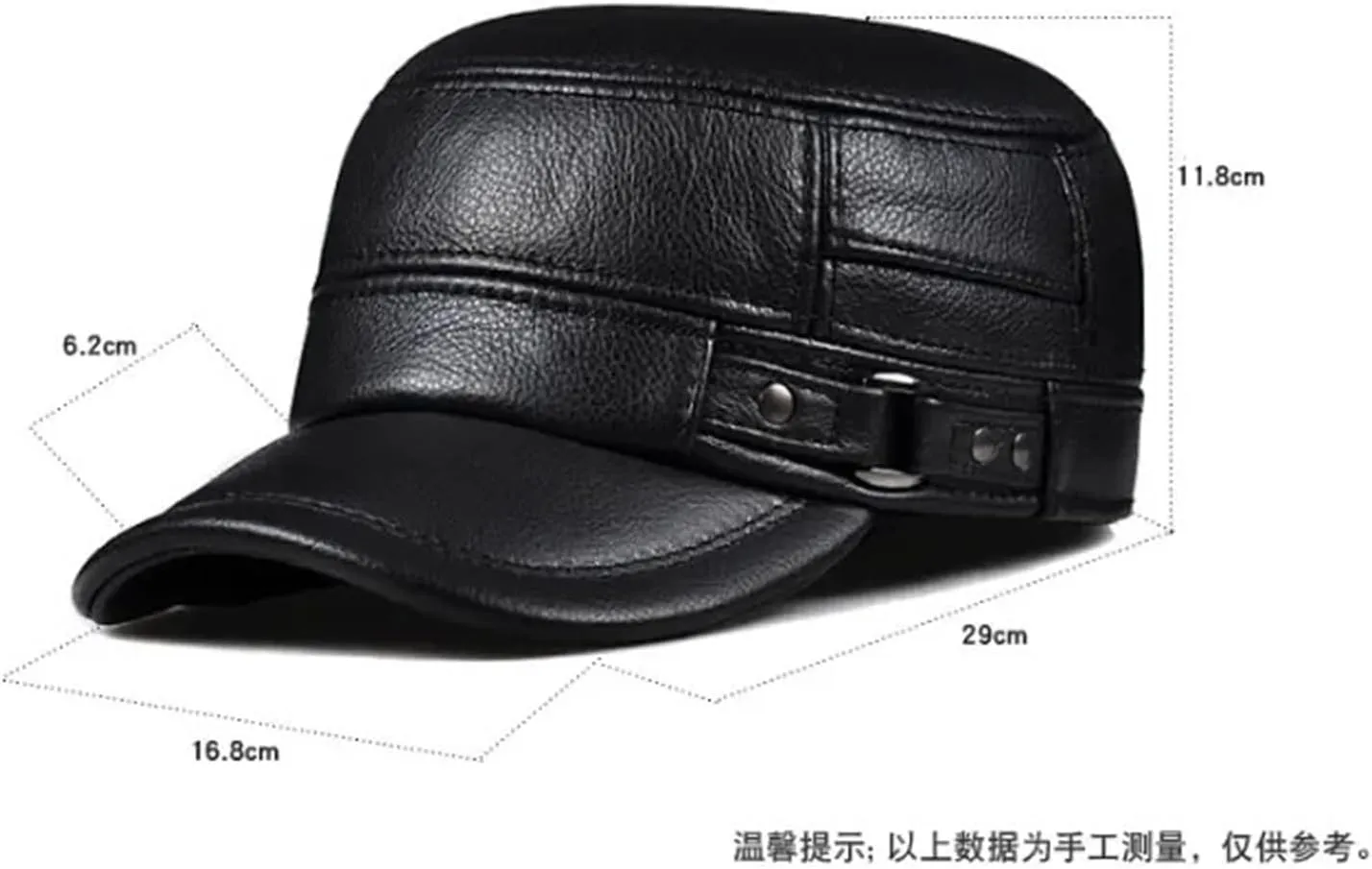 Winter Genuine Leather Cap Men's Flat Caps Military Hat Elegant Man Baseball Cap Vintage Cowhide Ear Warm Hat