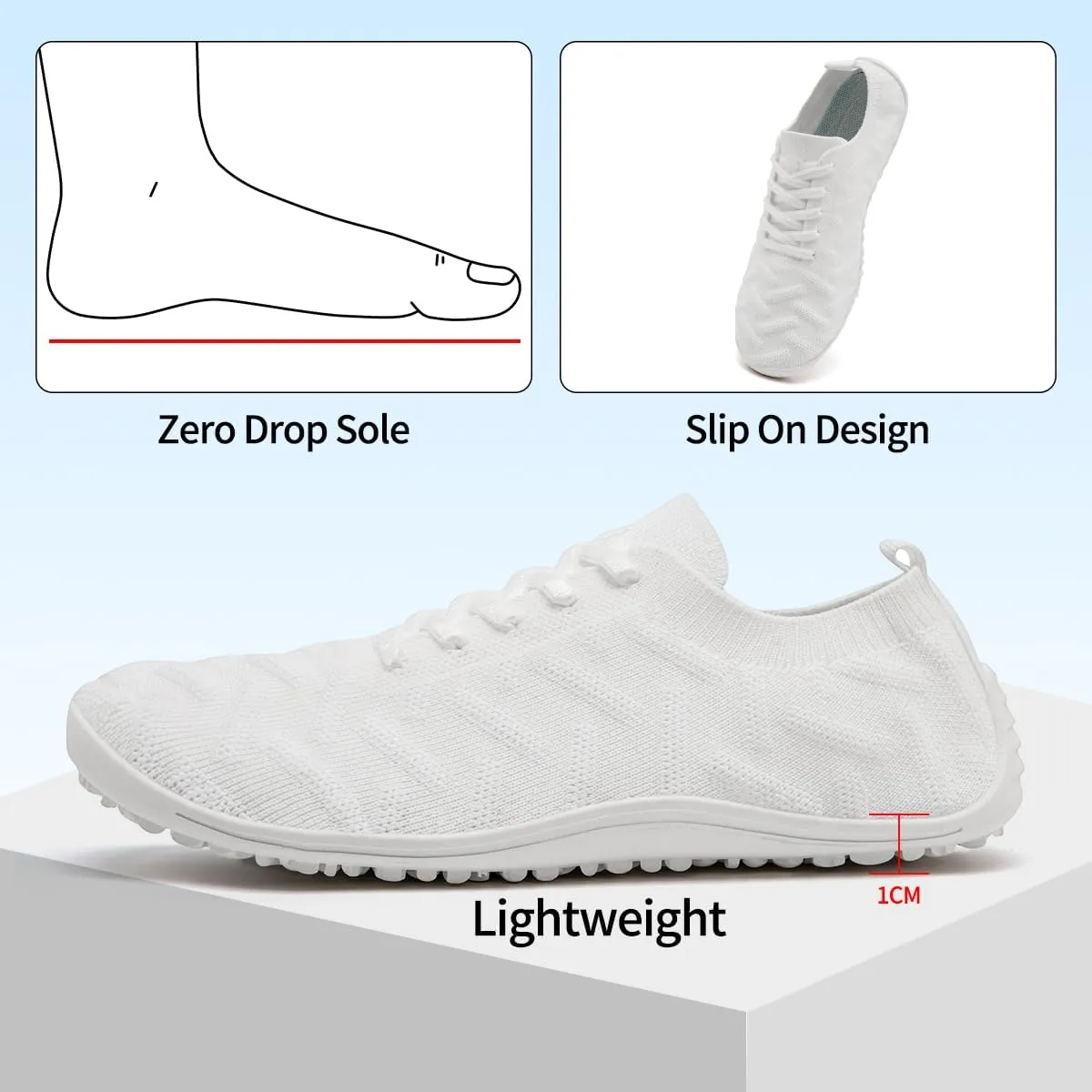 Women Barefoot Shoes Slip-On Lightweight Minimalist Walking Shoes for Travel Hiking Casual Wear Daily Use Zero Drop Thin Sole Soft Breathable Upper