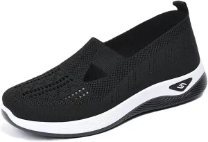 Women Footwear Orthopedic Sneakers Woven Breathable Running Shoes Arch Support Walking Shoes Soft Sole Shoes Cloud Slide Orthopedic