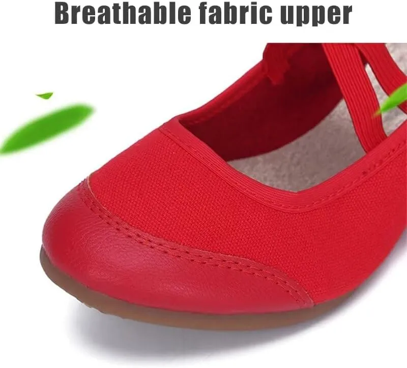 Women Low Heel Fashion Dance Shoes for Walking Yoga Ballet Exercise