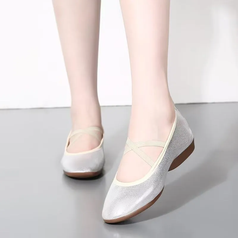 Women Low Heel Fashion Dance Shoes for Walking Yoga Ballet Exercise