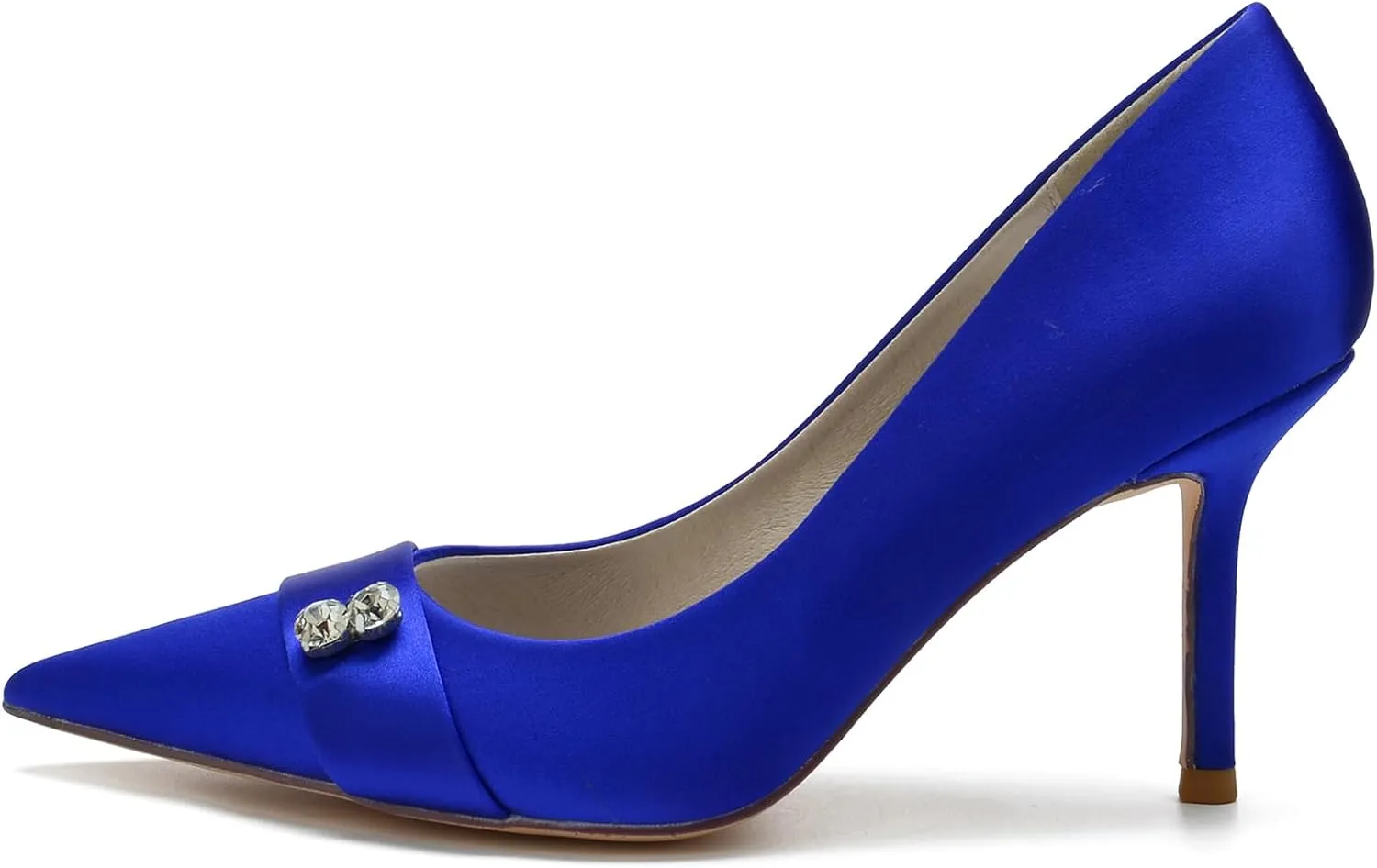 Women Pointed Toe Pumps Shoes Heel Wedding Bridal Shoes for Dress Party Rhinestone Shoes