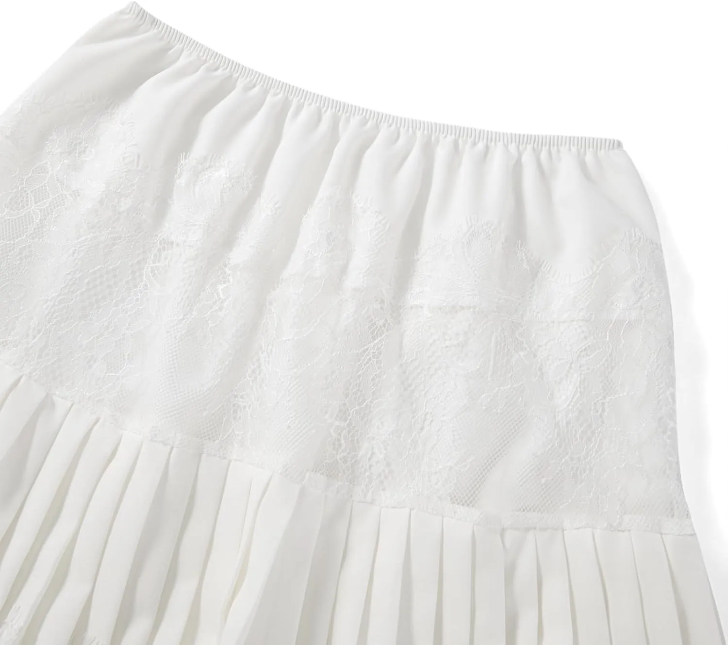 Women Y2k Lace Half Slip Skirt Flowy Ruffle Pleated Mini Skirts Fairy Mesh Floral Mid Rise Layered Short Skirts Underskirt