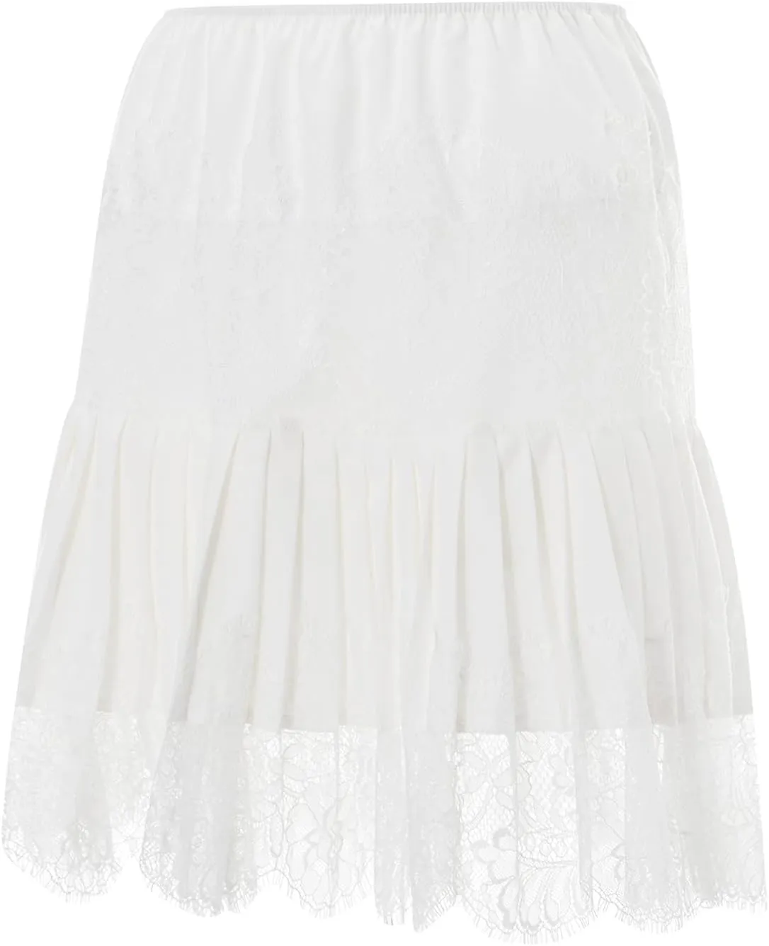 Women Y2k Lace Half Slip Skirt Flowy Ruffle Pleated Mini Skirts Fairy Mesh Floral Mid Rise Layered Short Skirts Underskirt