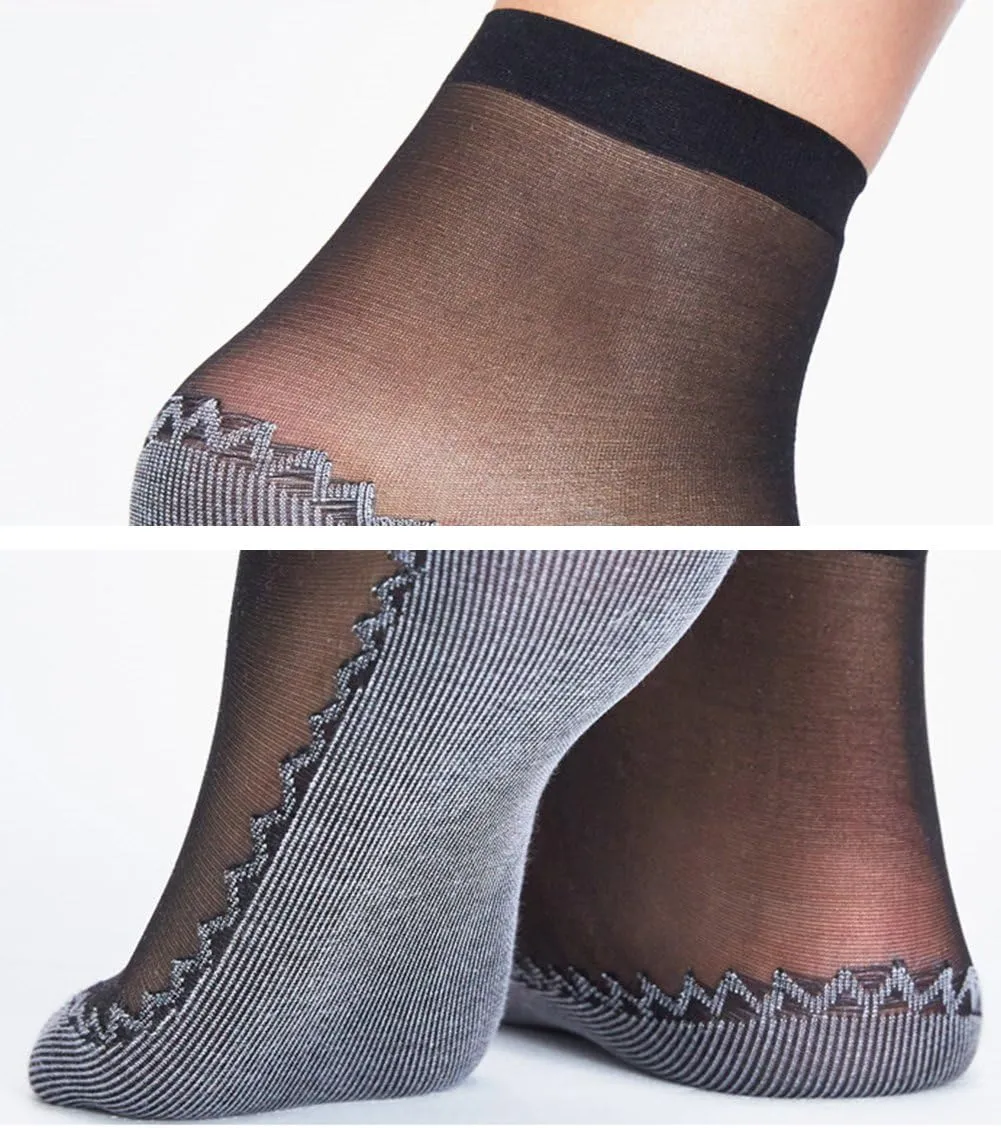 Women's 10 Pairs Silky Thin Nylon Short Ankle Socks