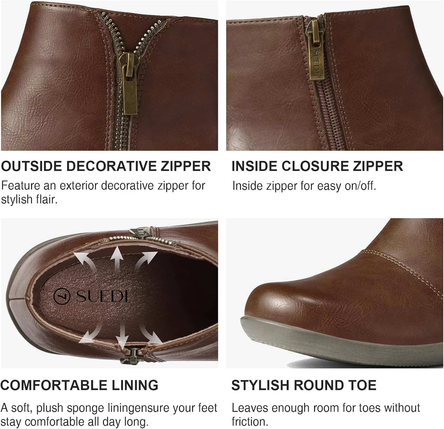 Women's Ankle Boots Flat Booties Ruched Casual Short Boots Arch Support Comfortable Walking Boots for Women
